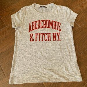 Abercrombie Logo Tee with Red Applique Lettering